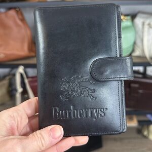 Burberrys of London Leather Agenda Planner Nova Check Krause Rings Vintage